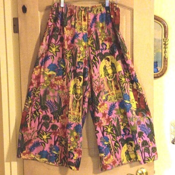 Groovy Gal Frida Khalo Pants. Arty, Colorful . Boho - Picture 1 of 7